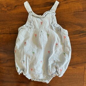 Janie and Jack Seersucker Palm Tree Bubble Romper 6-12 months